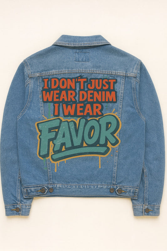 I Don't Just Wear Denim, I Wear Favor-Faith-Inspired Denim Jacket
